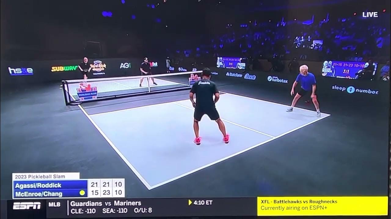 Pickleball Slam 2023 Congrats Agassi/Roddick vs. McEnroe/Chang. YouTube
