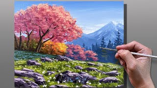 Acrylic Painting Japan Cherry Blossom / Correa Art by Correa Art 7,585 views 1 month ago 14 minutes, 22 seconds