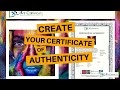 Why create certificate of authenticity 