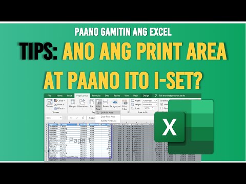 Ano ang Print Area at Paano ito i set?