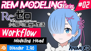 Workflow Modeling Rem #02 - Modeling Head [blender 2.90]