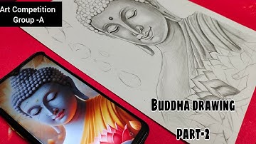 Buddha drawing step by step part-2  Buddha face drawing step by step #budhadrawing #artcompetition
