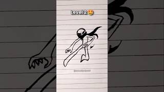 How to draw stickman in different levels 🔥🤯 #stickman #drawing #sketch