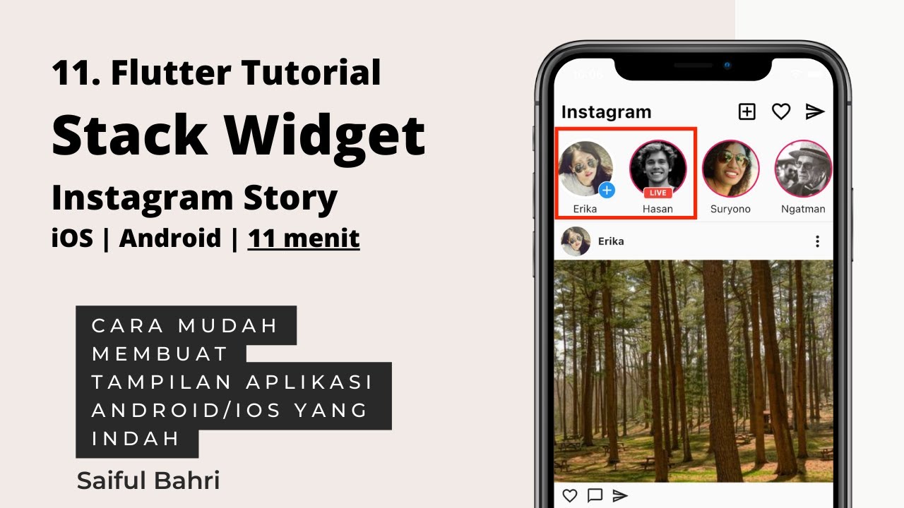 Flutter Tutorial Stack Widget Android | iOS | IG Story #11 - YouTube