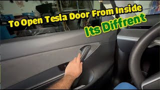 How to open Tesla door from inside