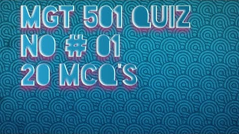 Mgt 501 quiz no # 01