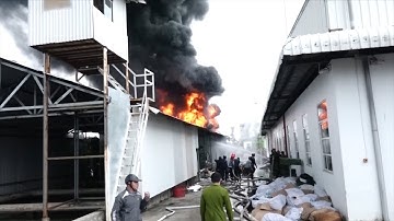 Hải Phòng kịp thời dập tắt đám cháy kho nguyên liệu ở khu công nghiệp Tân Liên