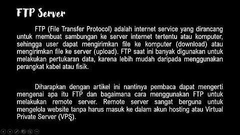 Web Server dan FTP Server