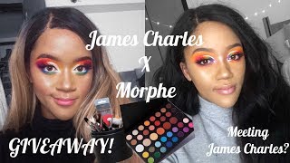 JAMES CHARLES X MORPHE GIVEAWAY AND REVIEW - I MET JAMES CHARLES?? GRWM