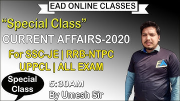 Current Affairs 16th  SEP 2020 By Umesh Sir