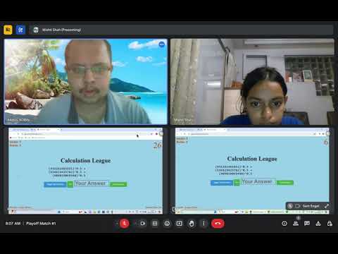 Mental Calculation League Season 1, Playoff Match #1