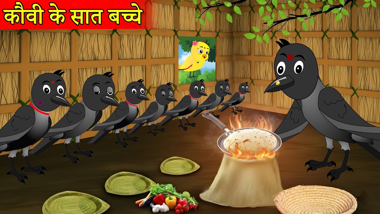 चिड़िया कौवे के 7 सात बच्चे |chidiya cartoon achha achha |ranu chidiya new episode|TuniHindi Stories