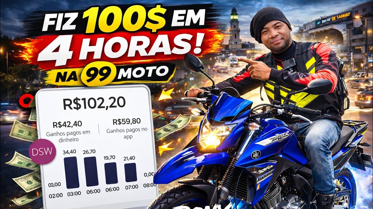 ✅Como Fazer 100$ RÁPIDO com a 99 Moto em 1 Dia! 💸🔥