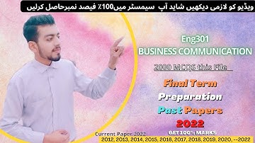 Eng301 Final Term Exam Preparation 2022 | Eng301 Past Papers | Eng301 Current Paper 2022