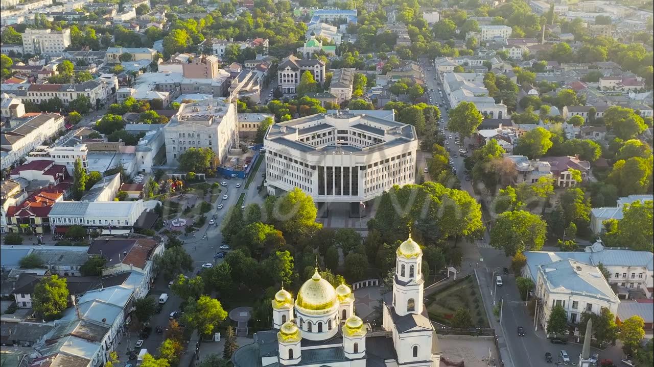 Симферополь, собор А. Невского в центре. Крым360 - Фото с высоты птичьего полета