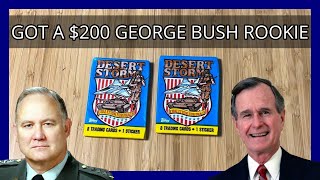 🇺🇸 1991 Topps Desert Storm Military Pack  – Pulled a $200 GEORGE BUSH Rookie Card! And Schwarzkopf