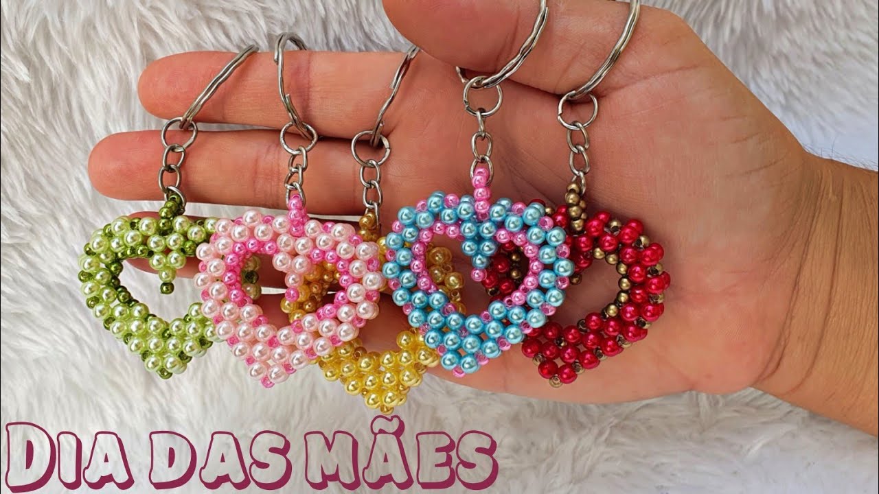 Chaveiro Coração de pérola / Ideia pra dia das mães ❤️