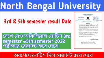 3st semester & 5th semester 2022 exam result date Nbu official notice
