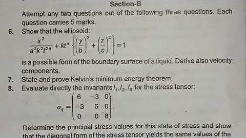 M.A/M.Sc 4th Sem Mathematics (Fluid Dynamics) Unsolved paper 2016