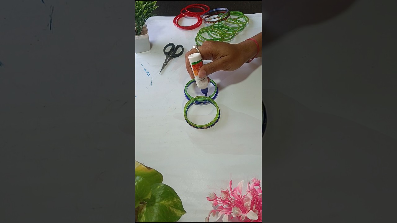 DIY Pen stand with waste bangles💫🙀💡 