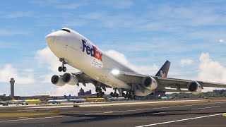 Very Dangerous Plane Landing!!1 FREDEX Boeing 747 At Liberty Airport MFS2020