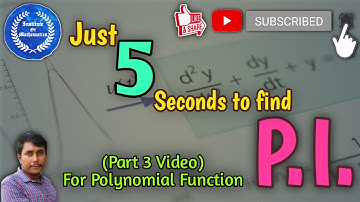 Particular Integral (Part 3) | PI | Just one Rule | Rule for Polynomial Function | Problems| ©Mainak