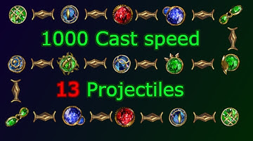 All spells on 1000 cast speed + 13 projectiles (Remastered)