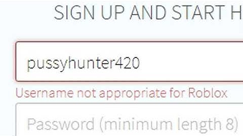 Username Not Appropriate For Roblox