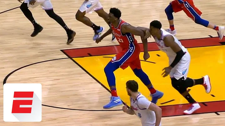 Hassan Whiteside accidentally hits himself in the face during tangle with Joel Embiid | ESPN