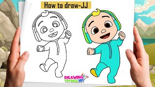 🆕How To Draw JJ From Cocomelon Easy Step by Step