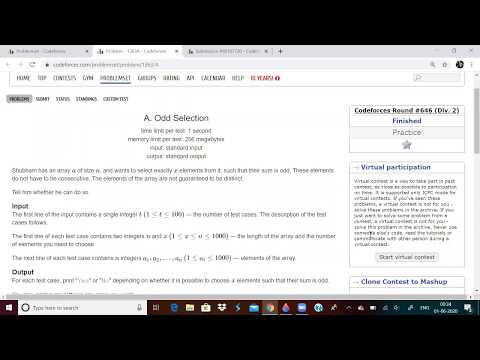 CODEFORCES ROUND 646 DIV 2 . 31-05-2020