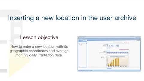 Solarius PV Tutorial - Inserting a new location in the user archive - ACCA software