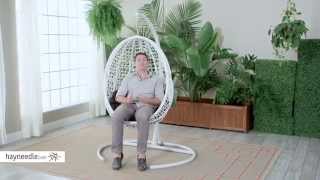 Island Bay Resin Wicker Blanca Hanging Egg Chair with Cushion Color Option - Product Review Video