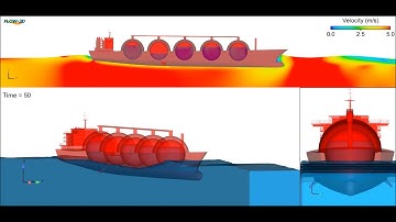 LNG Tanks and Sloshing (Kvaerner-Moss) | FLOW-3D