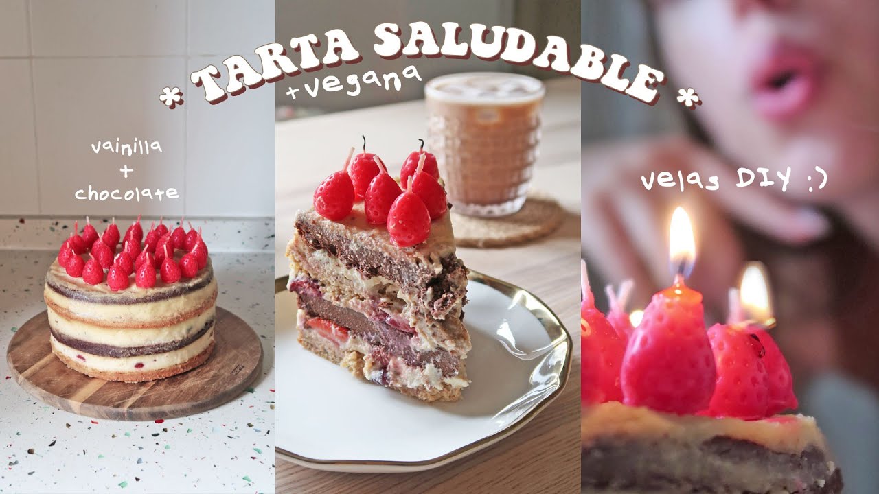 TARTA SANA Y VEGANA *MUY FÁCIL* l Vainilla y chocolate con frutos rojos 🤤