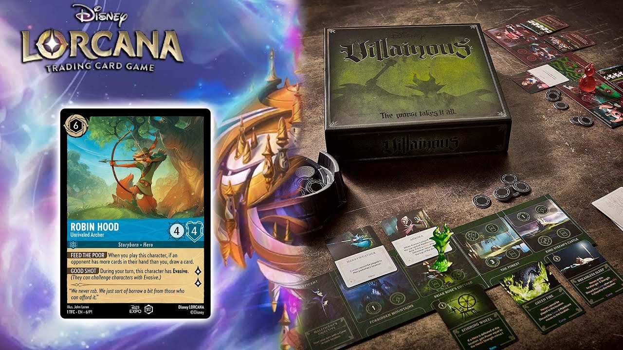 villainous lorcana card Ravensburger Disney - Introduction to Evil Strategy Board Game - Compatible with Other Villainous Games - Includes Promo disney villainous lorcana promo card