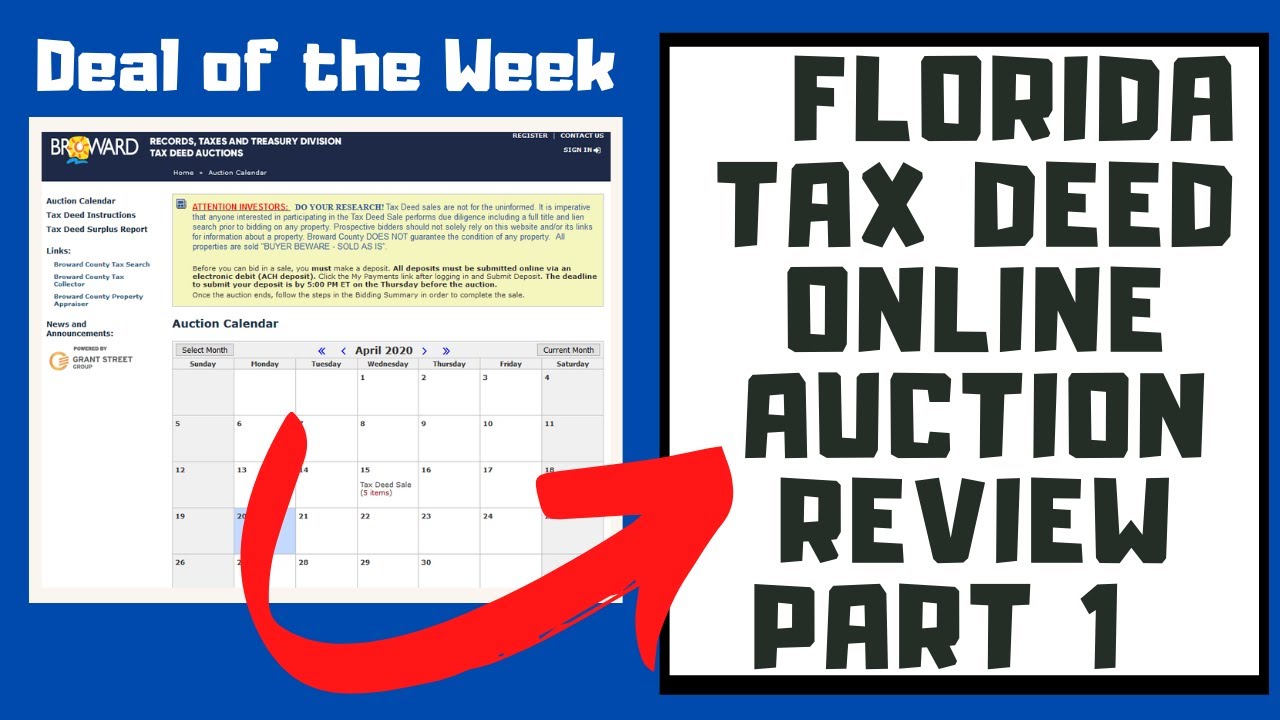 Florida Tax Deed Sales Part 1 Online Auction May 2020 YouTube