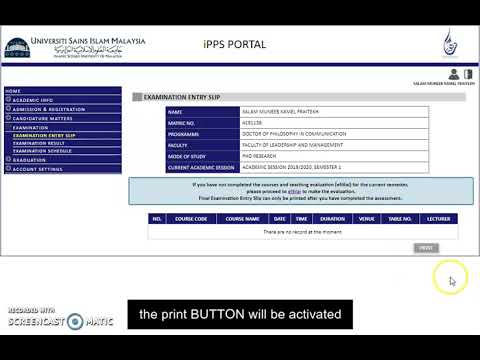 iPPS - MODULE 7.1 (Examination Entry Slip)