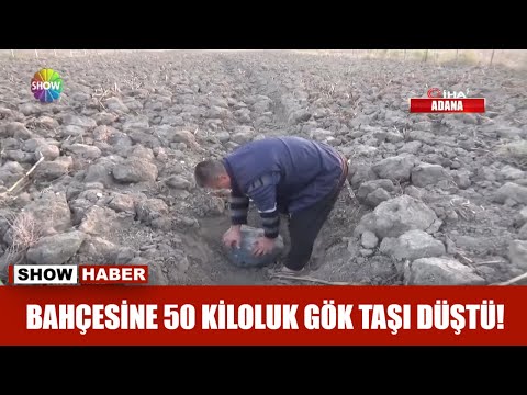 Bahçesine 50 kiloluk gök taşı düştü!