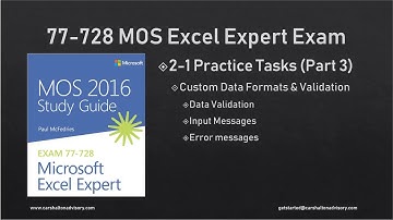 Obj. 2-1 (3/3) Custom Data Formats & Validation 77-728 MOS Excel 2016 Expert Tutorial