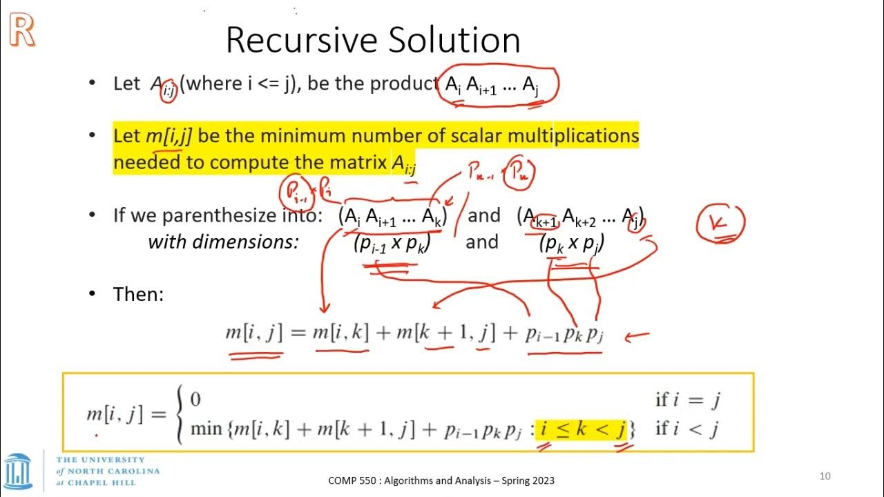UNC: Algorithms and Analysis - S23 - Lecture 24 - DP: Matrix-chain ...