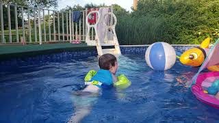 Kaeden's first time jumping in pool on own. by AkiroLyall 279 views 5 years ago 1 minute, 43 seconds