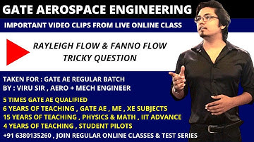 fanno flow and Rayleigh flow | Aircraft Propulsion videos for GATE AEROSPACE ENGINEERING coaching