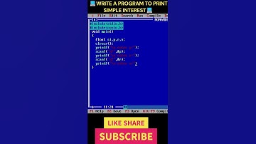 c program to calculate simple interest | Parth Coder |  #coding #clanguage#shorts#reels#programming