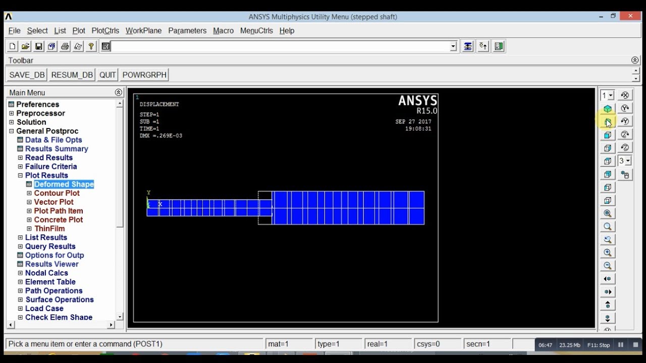 Structural analysis of stepped shaft | Ansys Mechanical APDL - YouTube