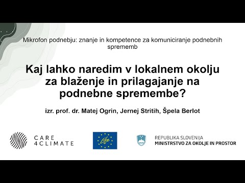 Delavnica: Kaj lahko naredimo v lokalnem okolju za blaženje in prilagajanje na podnebne spremembe?