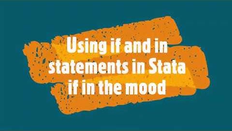 If and in statements in Stata