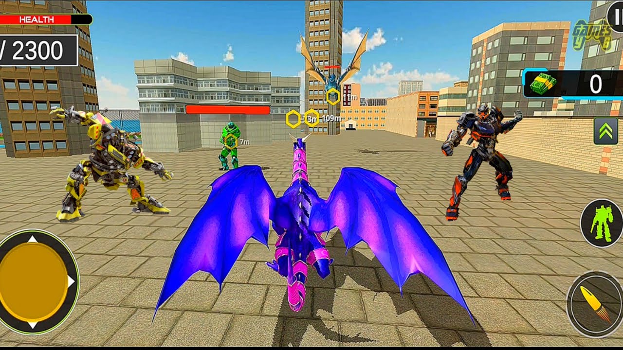 Pink Dragon Robot Transform Flying Robot Car Transform Game 2021 - Android Gameplay
