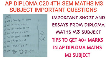 AP DIPLOMA C20 MATHS M3 SUBJECT IMPORTANT QUESTIONS| TIPS TO PASS DIPLOMA 4TH SEM M3 SUBJECT|