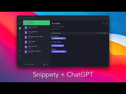 Snippety – AI Integration powered by ChatGPT (Smart Placeholders & Template Generation)